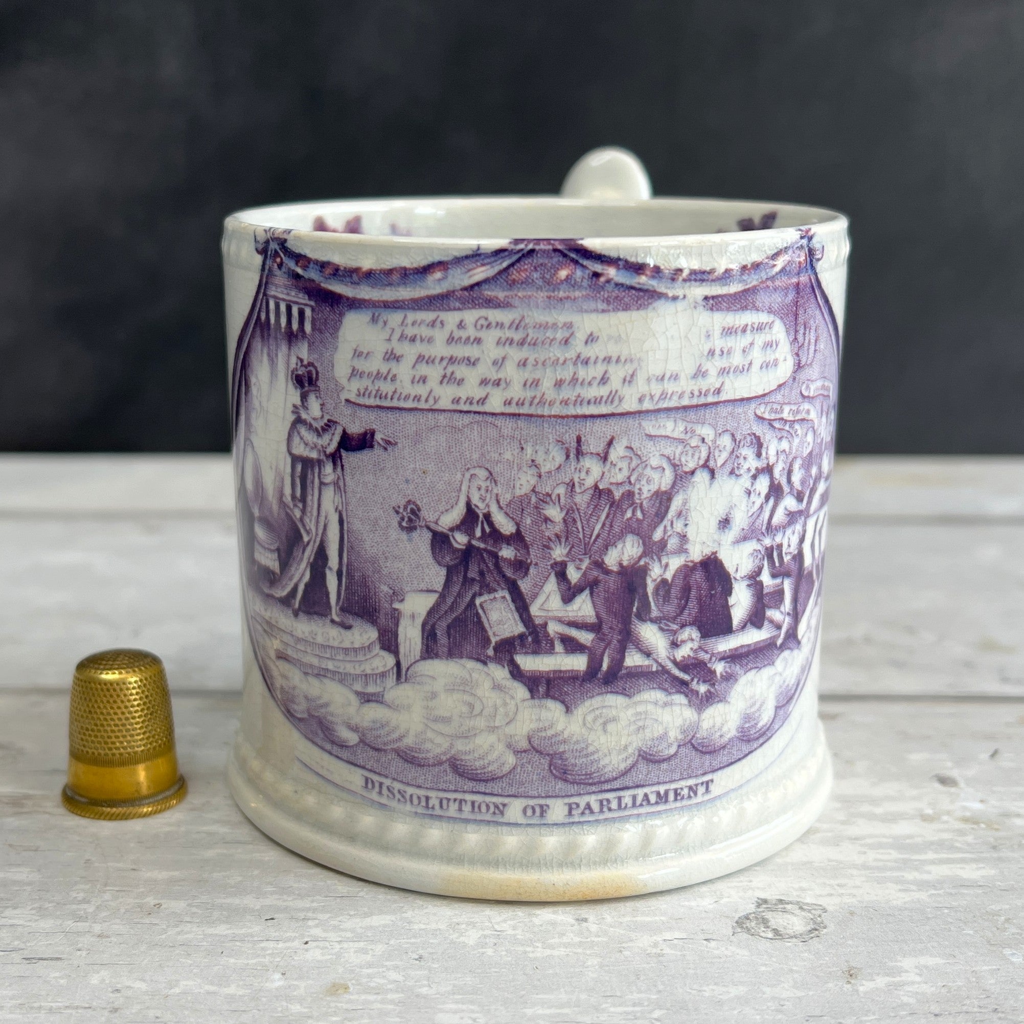Antique Reform Mug King William IV Dissolution of Parliament Kings 1832
