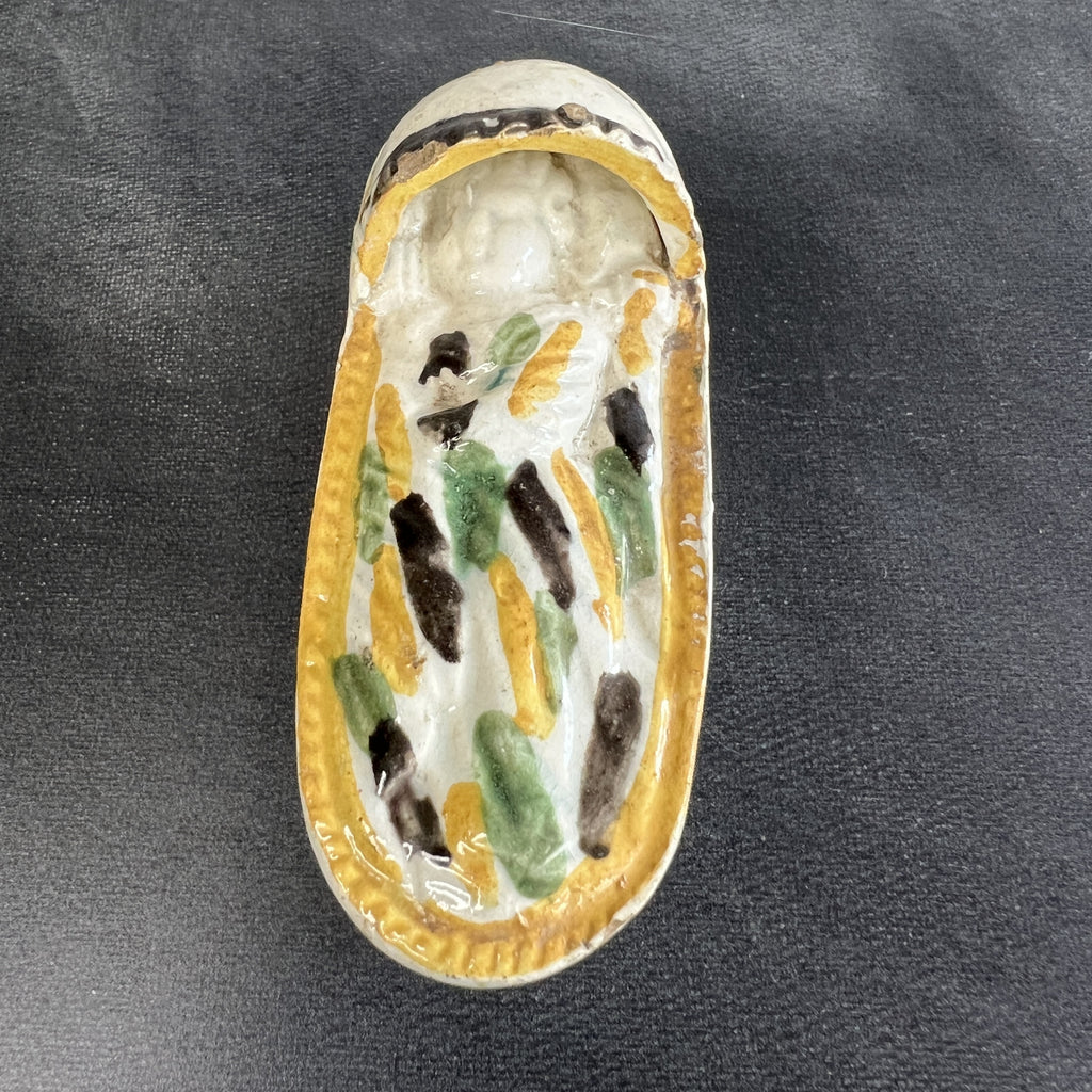 19th Century Prattware Pottery Cradle Circa 1800 AF