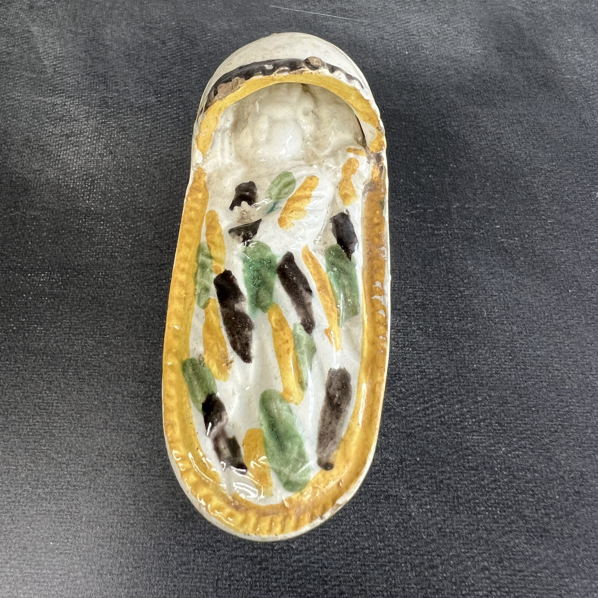 19th Century Prattware Pottery Cradle Circa 1800 AF