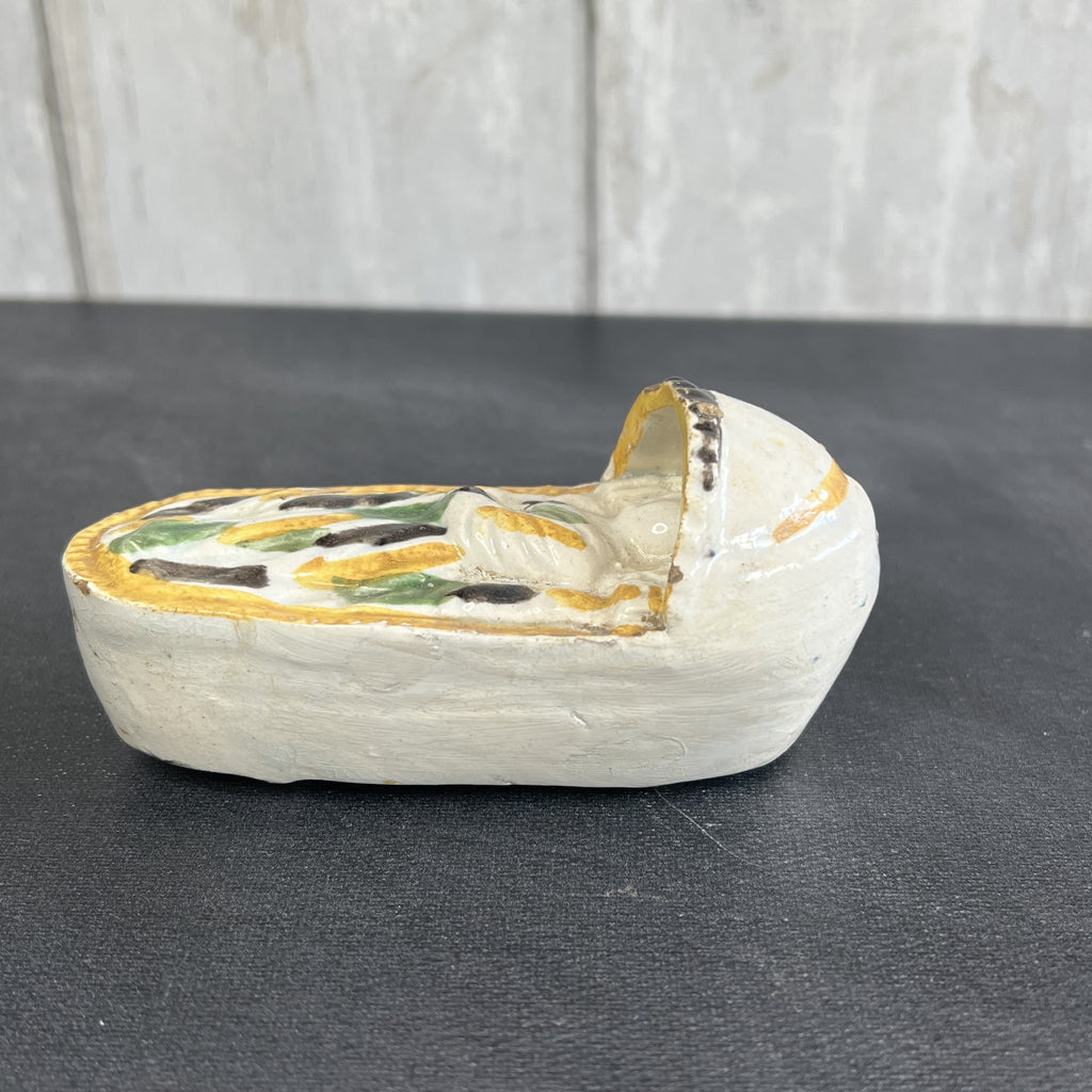 19th Century Prattware Pottery Cradle Circa 1800 AF