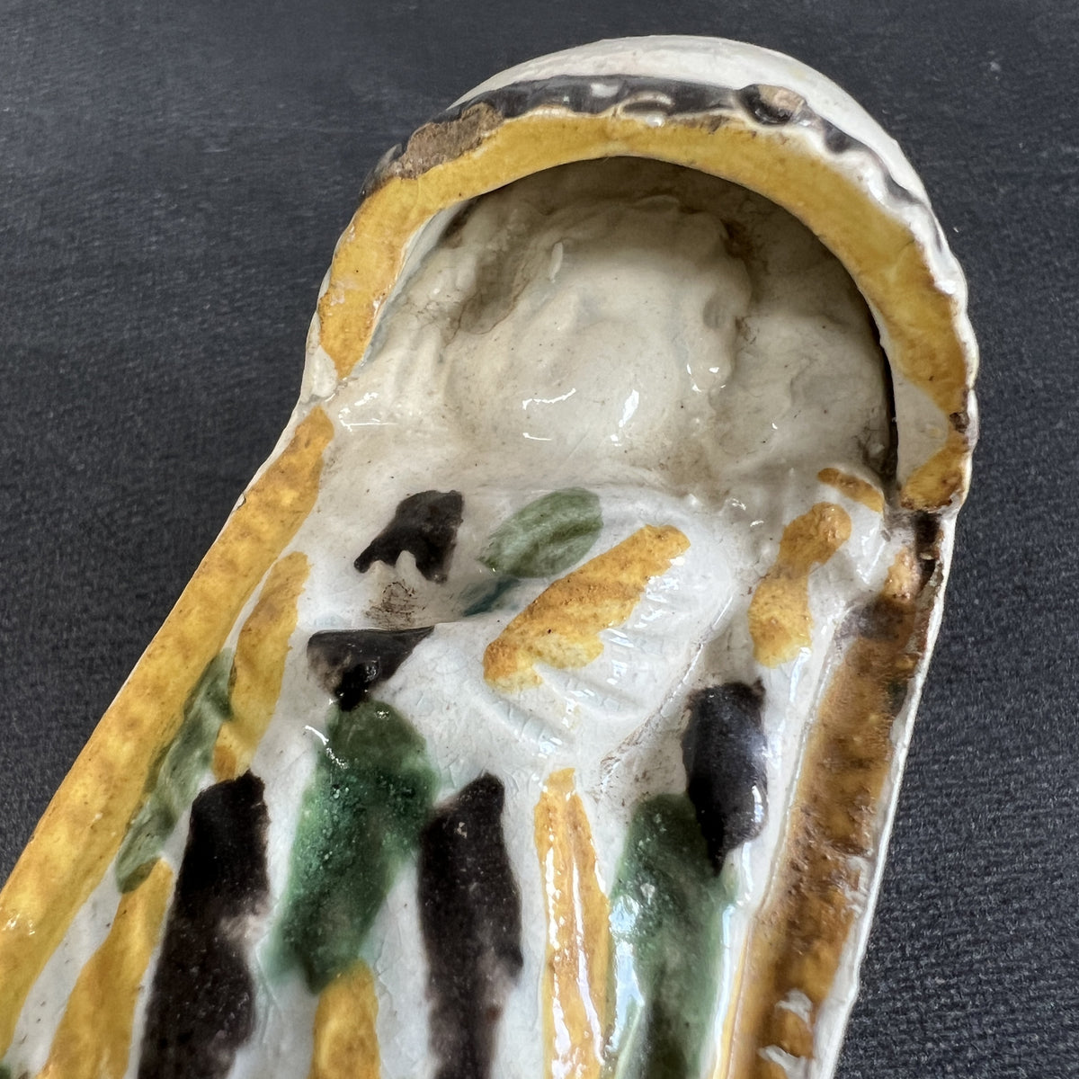 19th Century Prattware Pottery Cradle Circa 1800 AF
