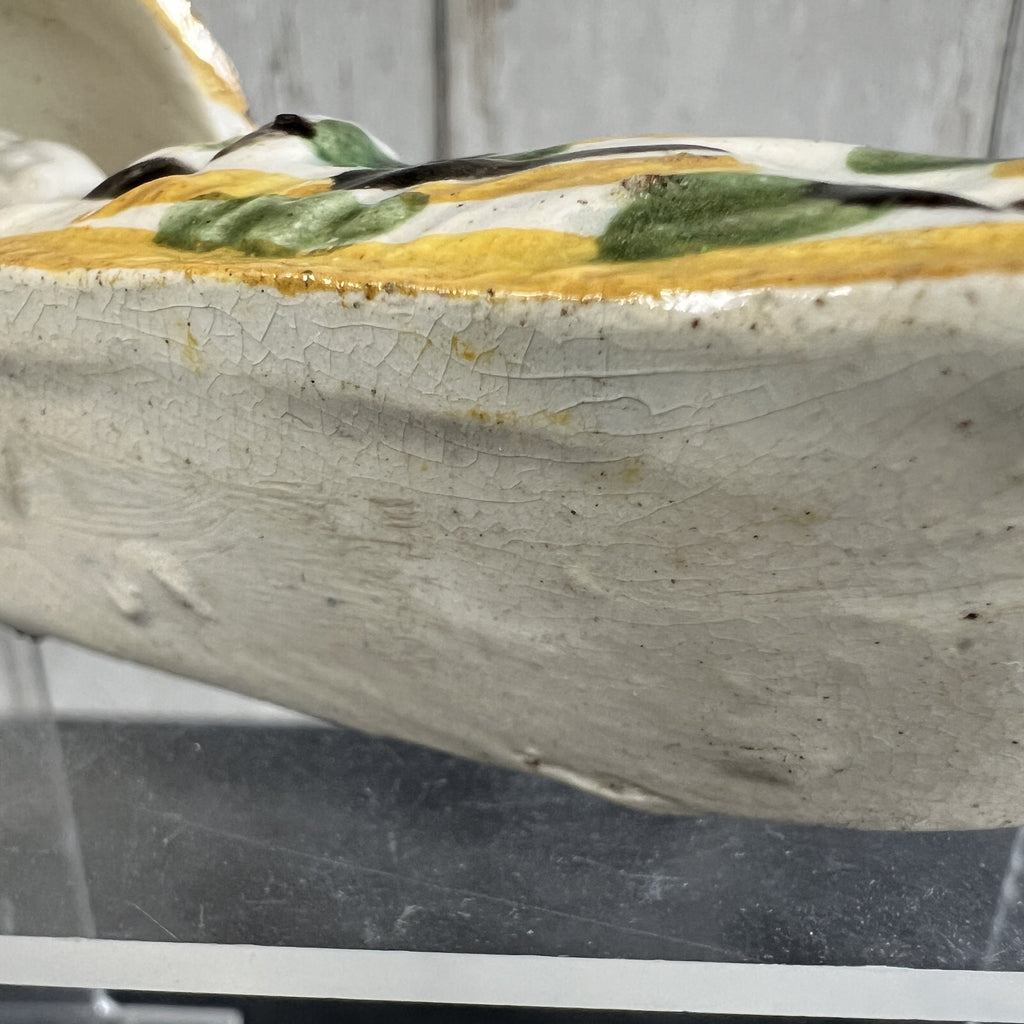 19th Century Prattware Pottery Cradle Circa 1800 AF