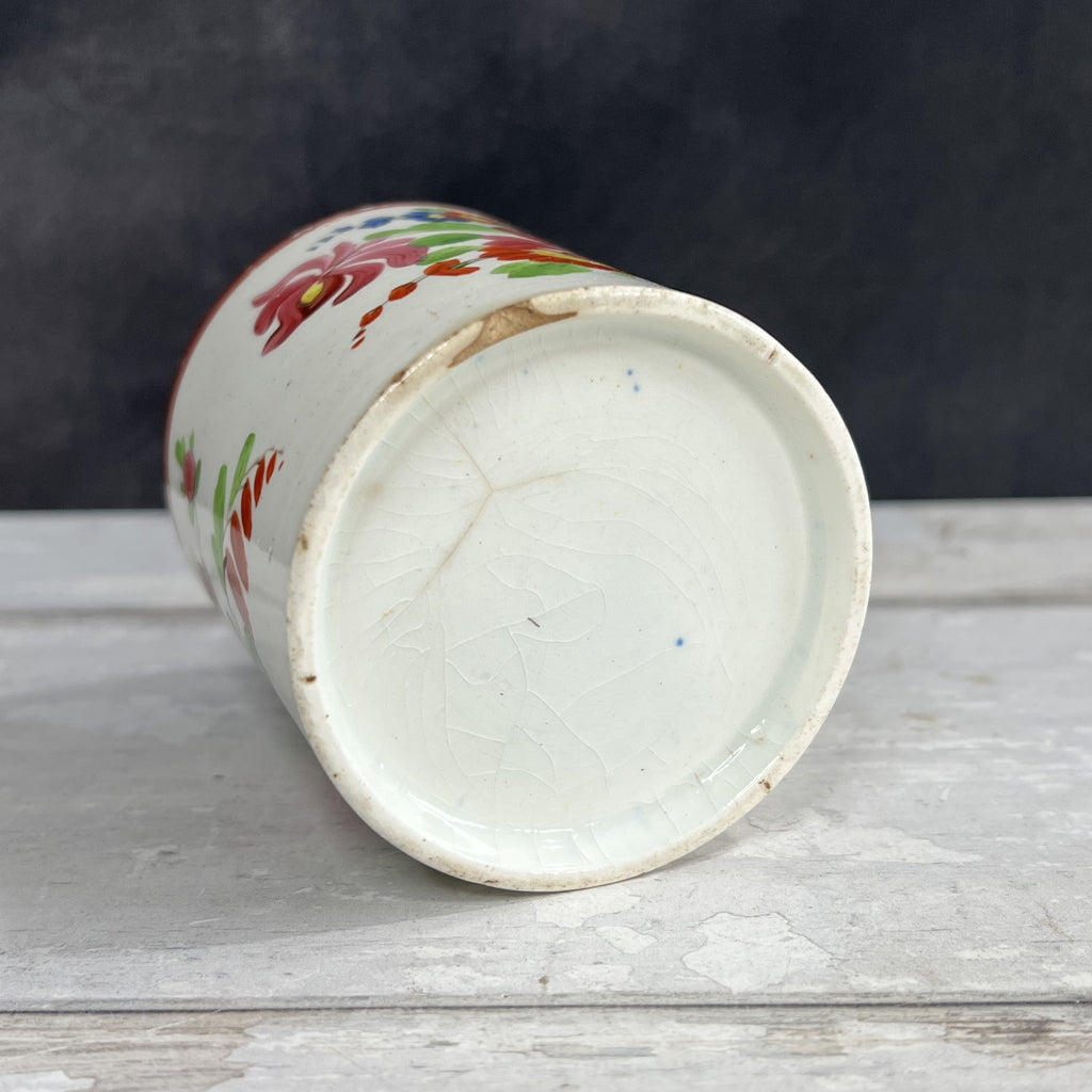 RARE 19th Century English Bristol Pottery Floral Mug C 1820