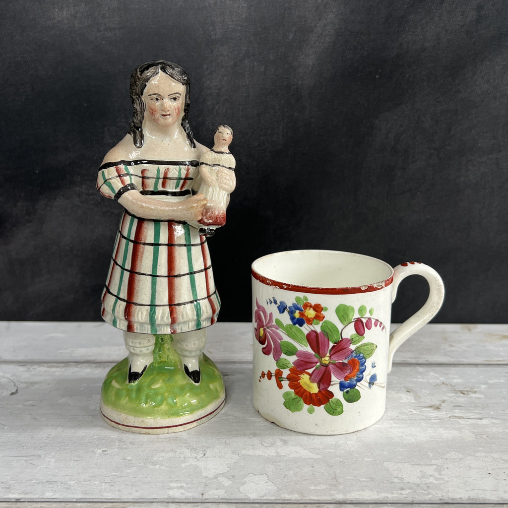 RARE 19th Century English Bristol Pottery Floral Mug C 1820