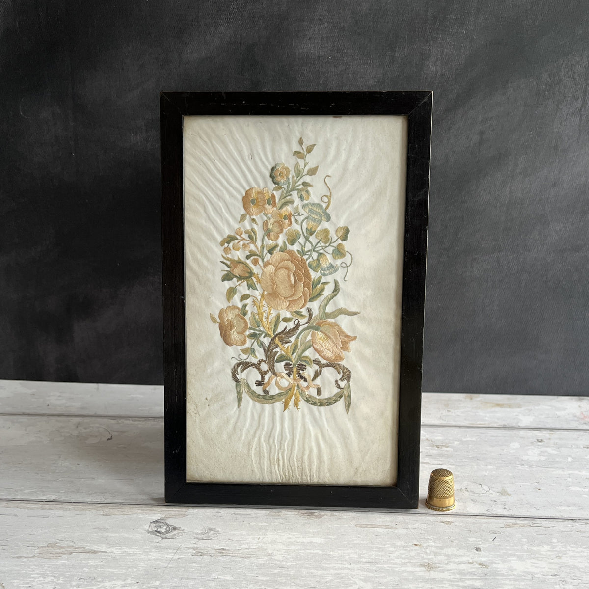 18th Century Colifichet Embroidery On Paper Double Sided Neeedlework C 1780