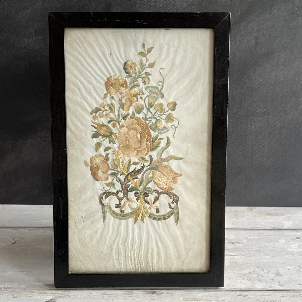 18th Century Colifichet Embroidery On Paper Double Sided Neeedlework C 1780