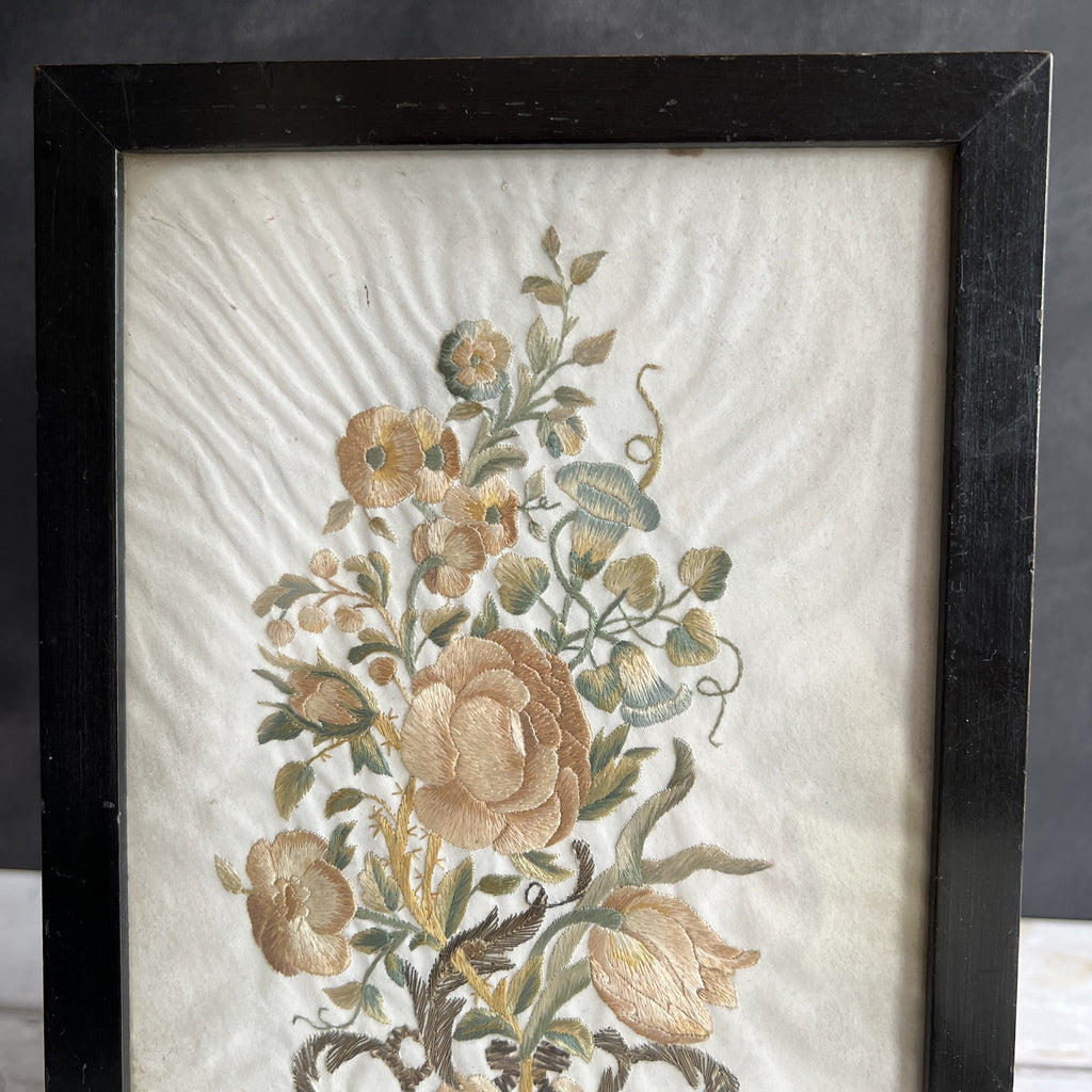 18th Century Colifichet Embroidery On Paper Double Sided Neeedlework C 1780