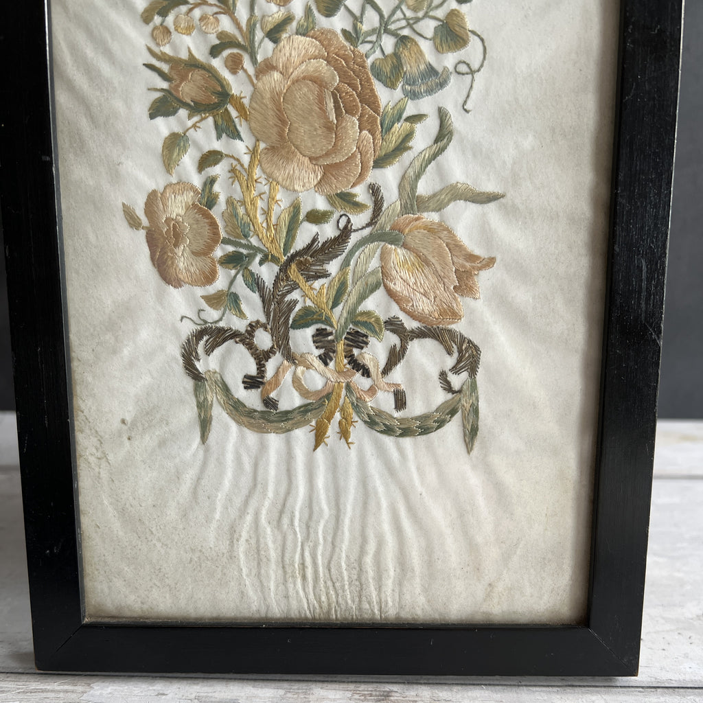 18th Century Colifichet Embroidery On Paper Double Sided Neeedlework C 1780