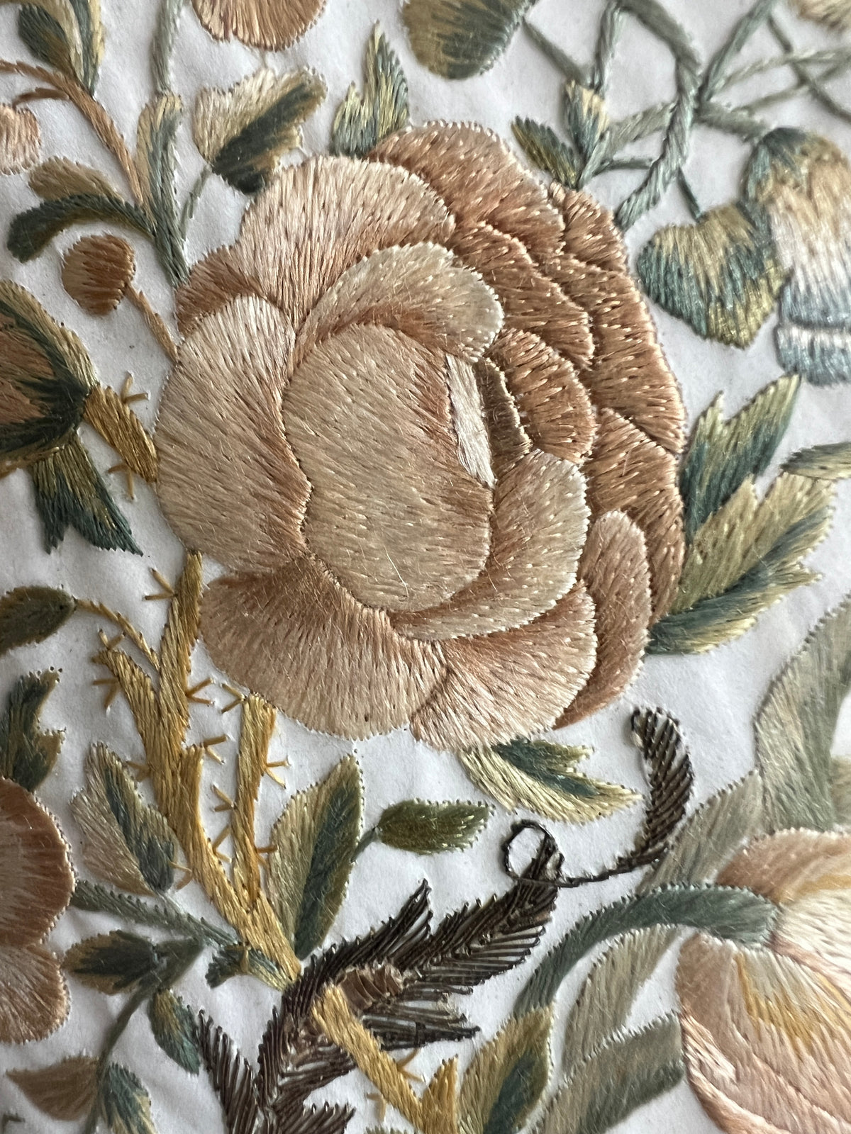 18th Century Colifichet Embroidery On Paper Double Sided Neeedlework C 1780