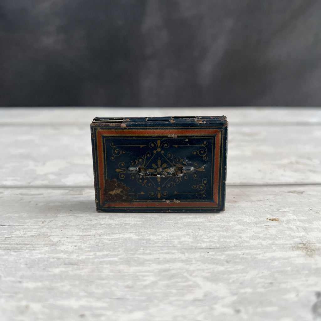 Antique Miniature Toleware Tin Dolls Box For Documents Circa 1890