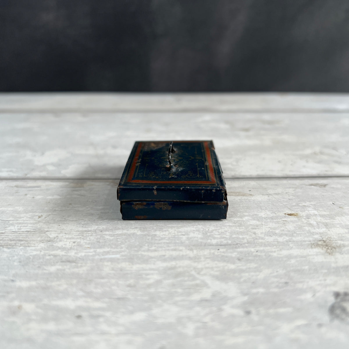 Antique Miniature Toleware Tin Dolls Box For Documents Circa 1890