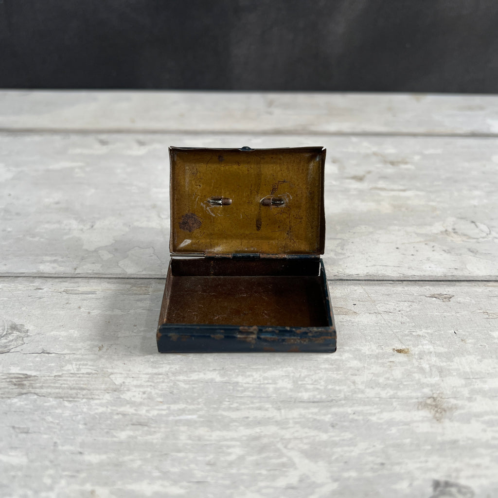 Antique Miniature Toleware Tin Dolls Box For Documents Circa 1890