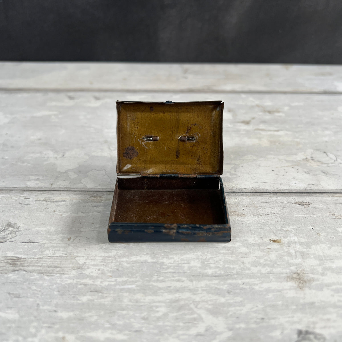 Antique Miniature Toleware Tin Dolls Box For Documents Circa 1890