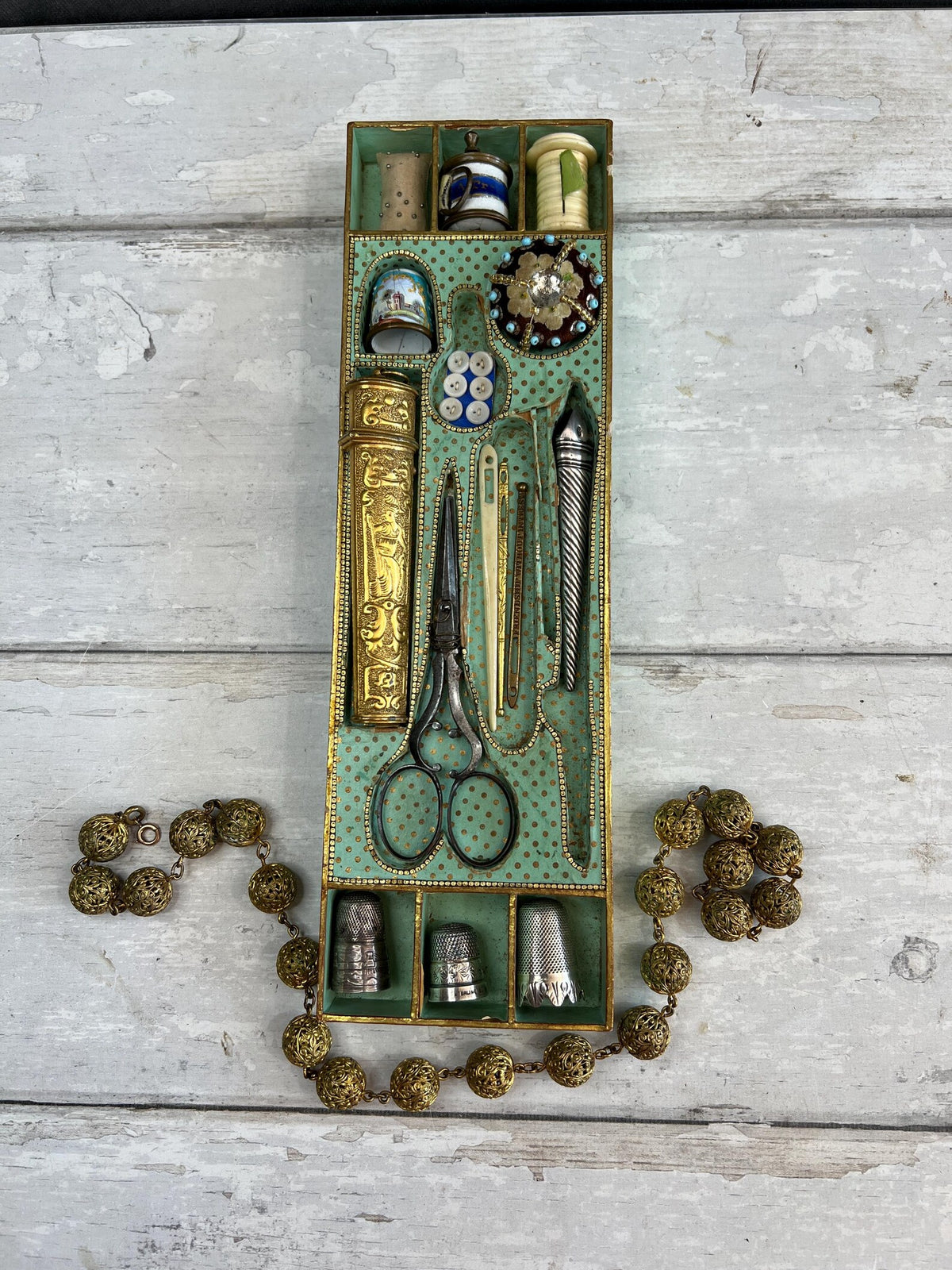 19th Century Palais Royal Sewing Box Tray Only Circa 1840