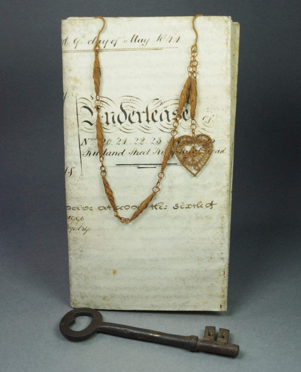 Antique Straw Work Valentine Pocket Watch Chain Woven Straw Love Token Fob Circa 1860