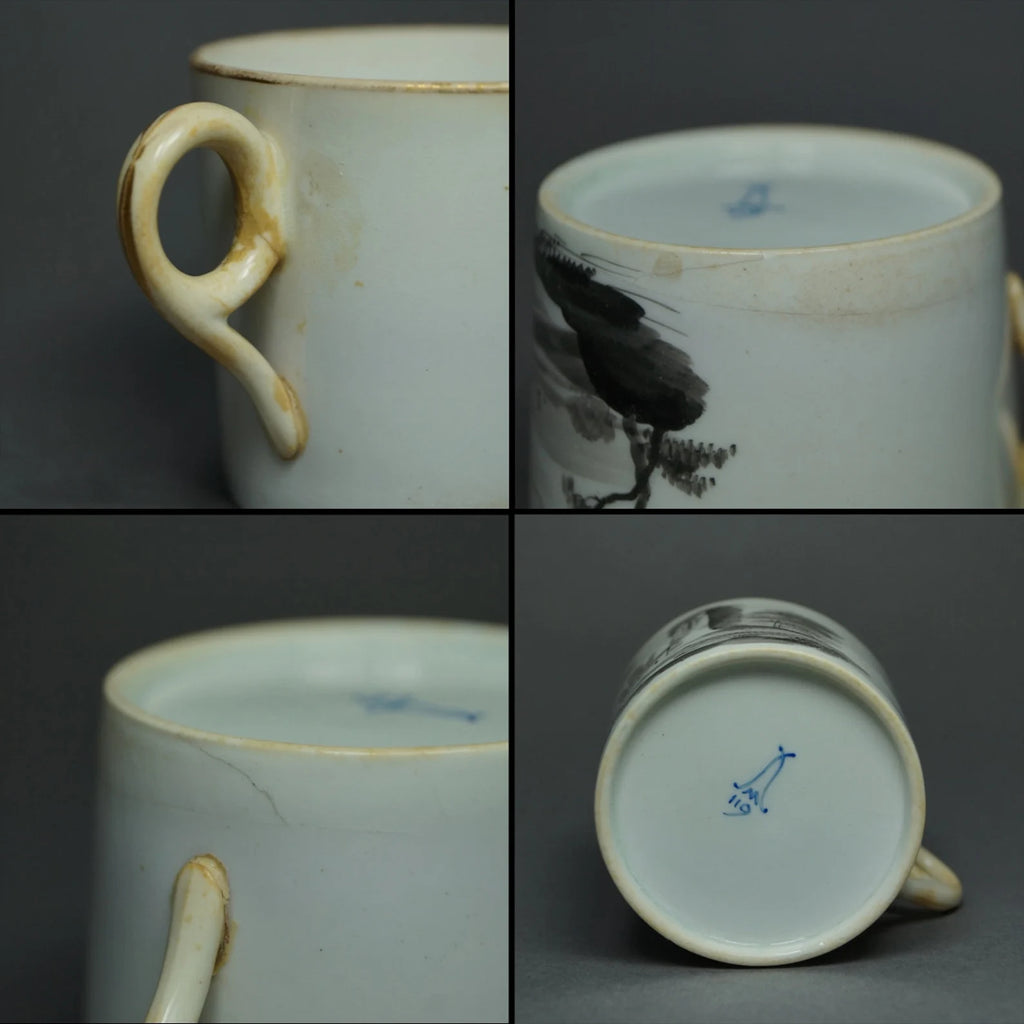1810 Minton Porcelain Coffee Can English Regency En Grisaille Landscape