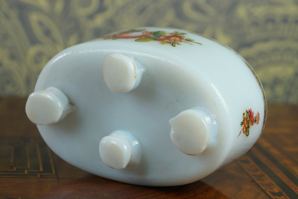 Make Do 18th Century Glass Sugar Box Sucrier Hand Enamelled Circa 1780