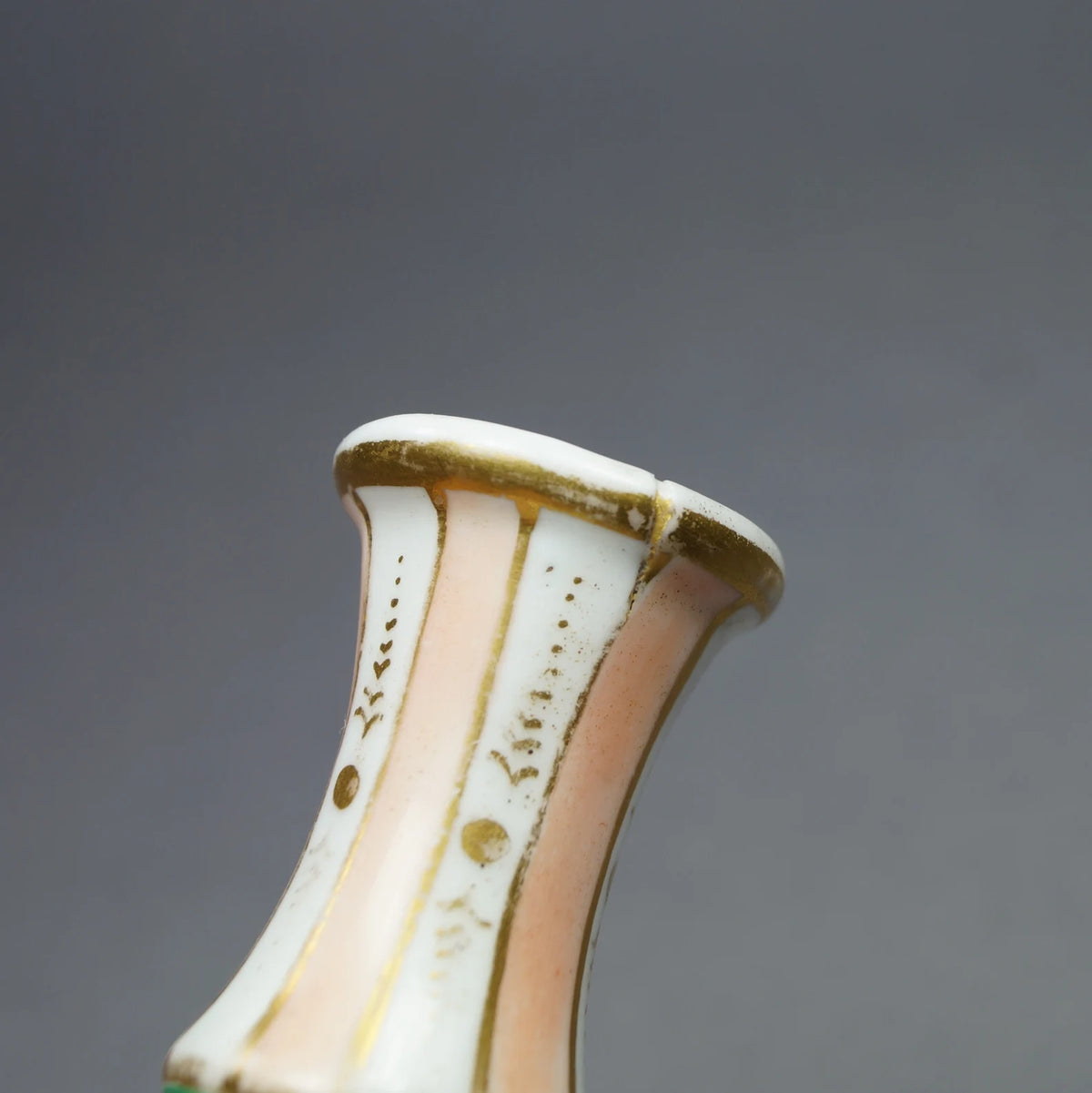 Regency Miniature Porcelain Scent Bottle/ Bud Vase Hand painted Floral Octagonal C 1815 AF