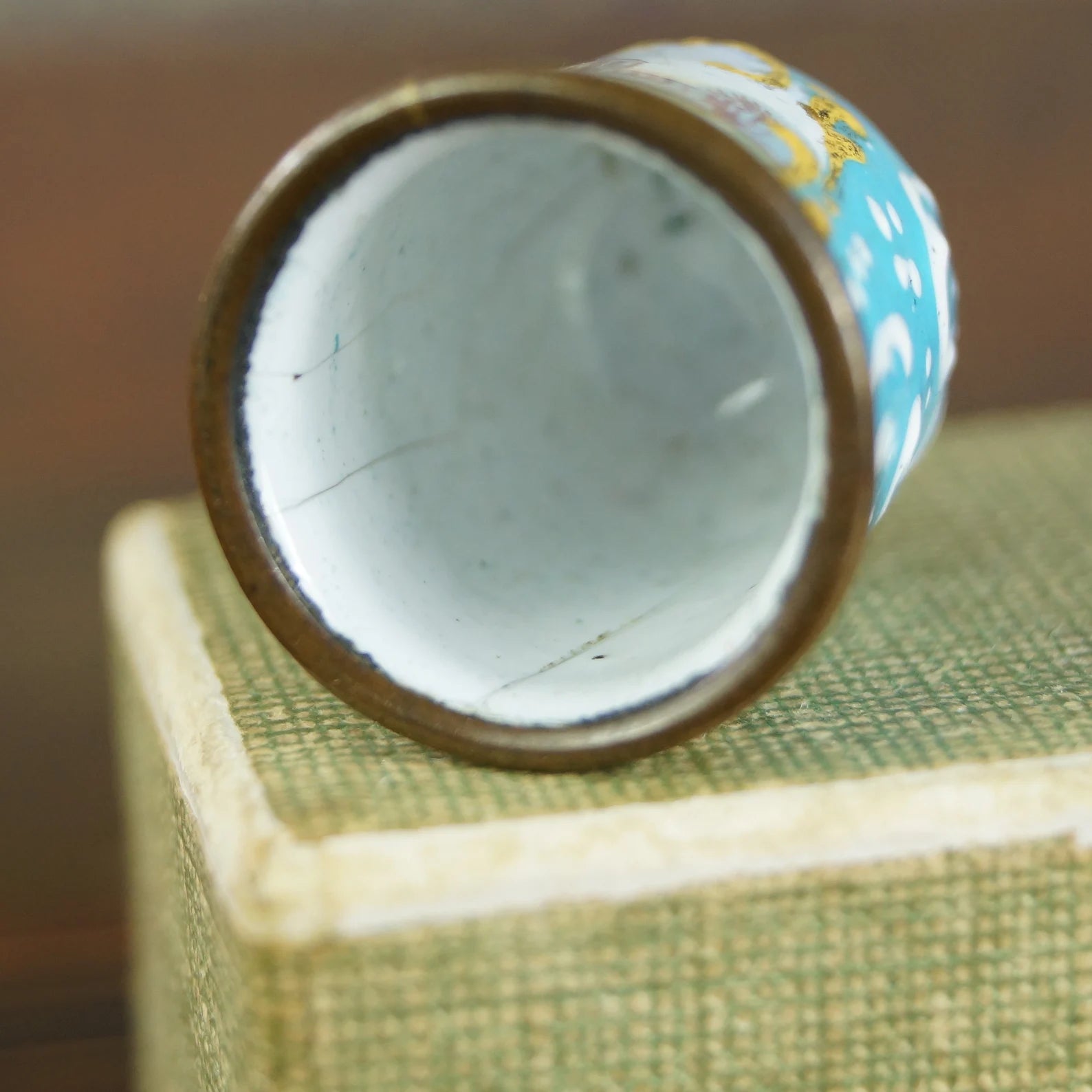 Antique English Enamel Thimble Circa 1780's Georgian George III Period
