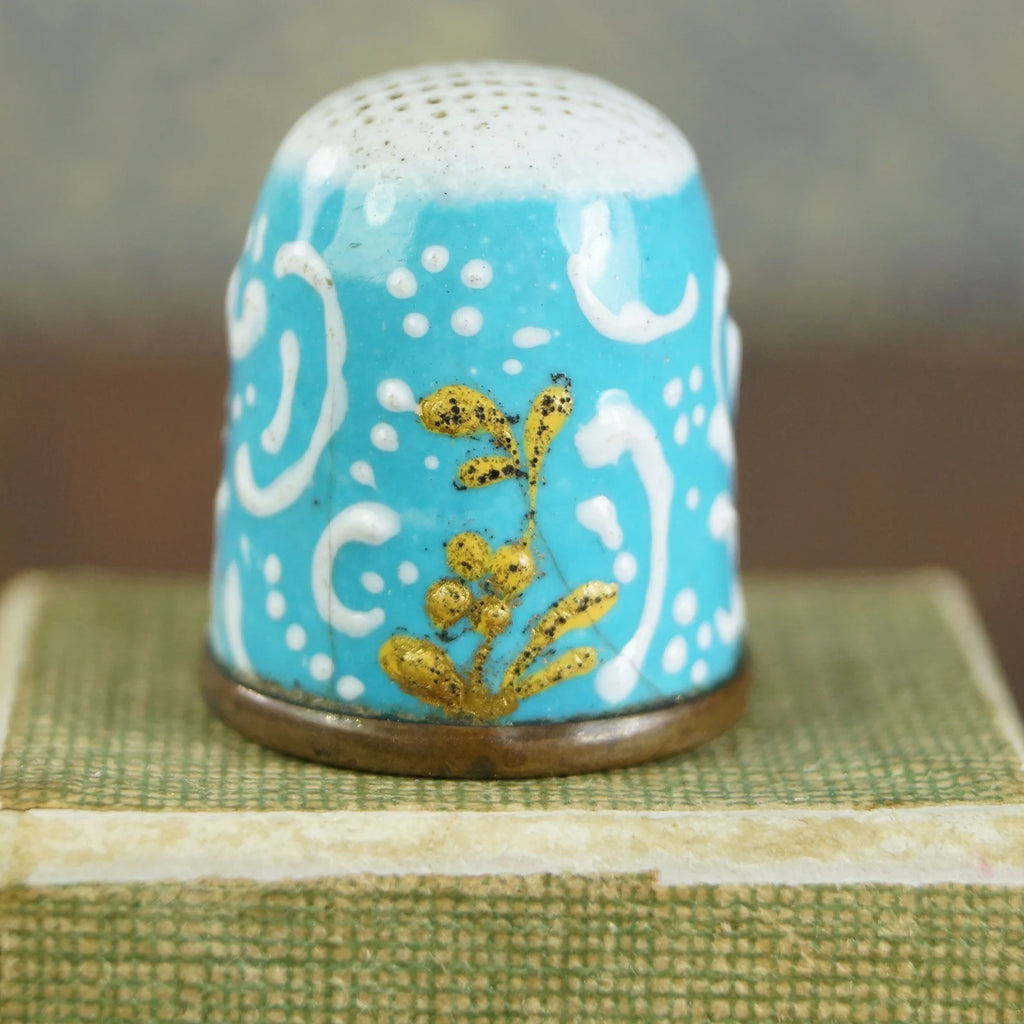 Antique English Enamel Thimble Circa 1780's Georgian George III Period