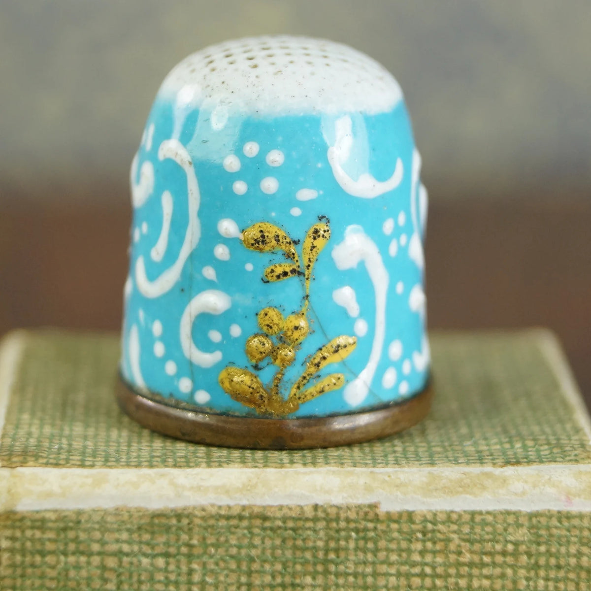Antique English Enamel Thimble Circa 1780's Georgian George III Period
