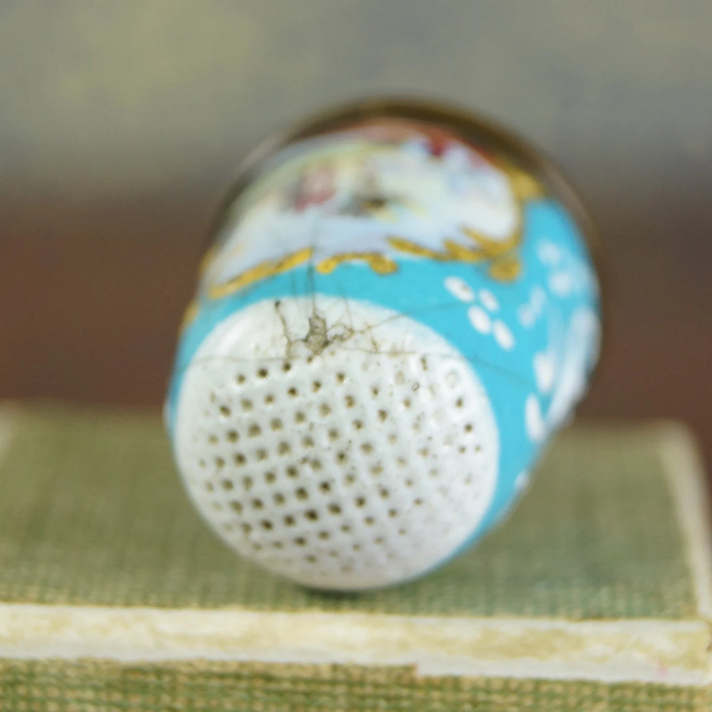 Antique English Enamel Thimble Circa 1780's Georgian George III Period