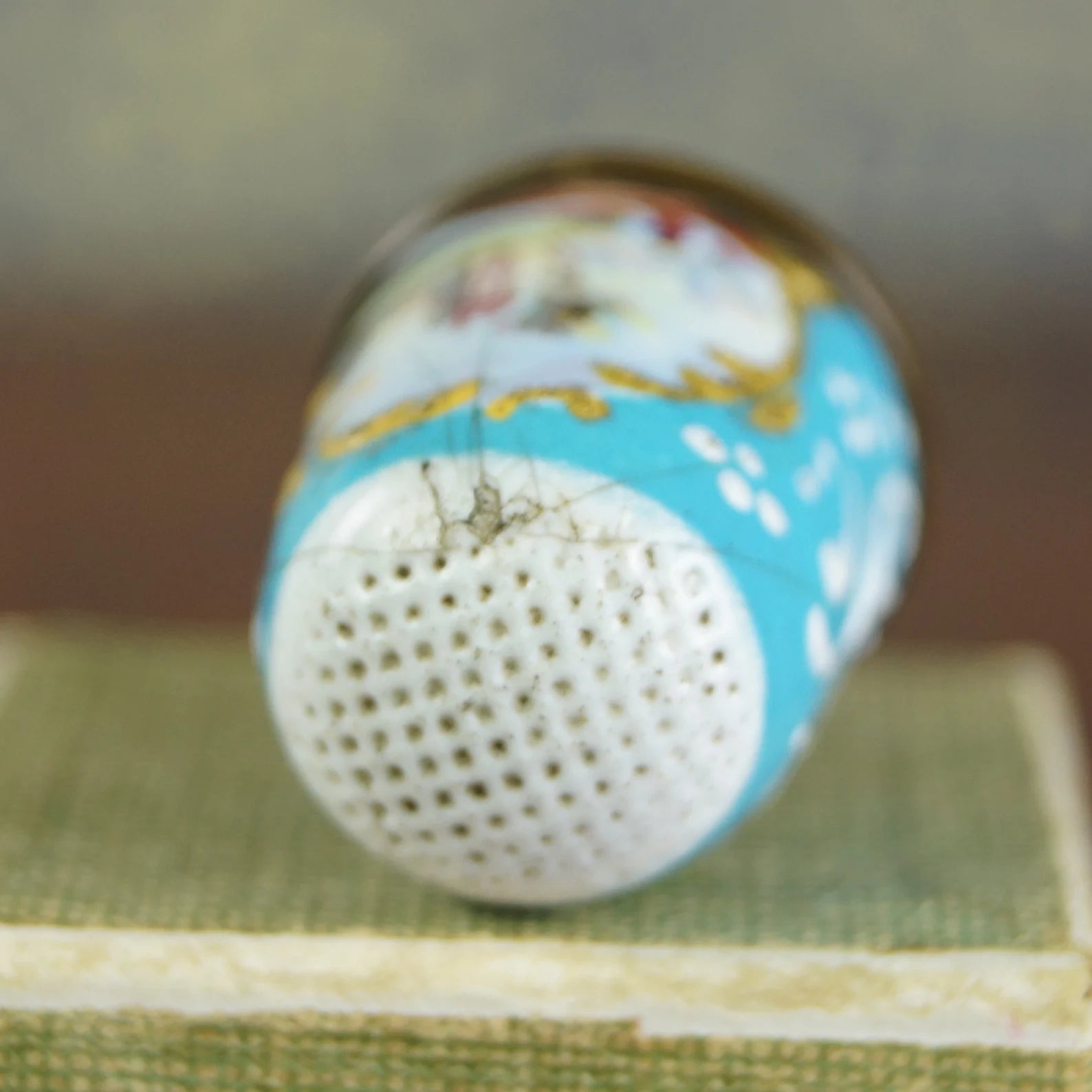Antique English Enamel Thimble Circa 1780's Georgian George III Period