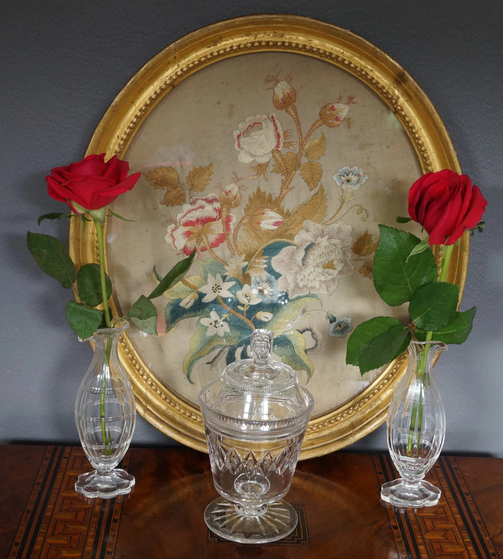 18th Century Miniature Pair Cut Glass Vases Georgian Circa 1780