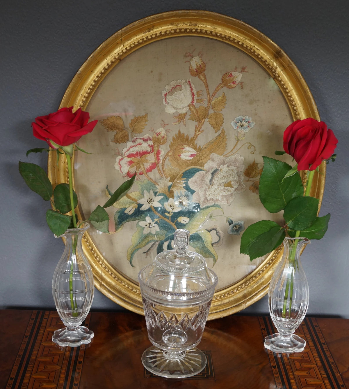 18th Century Miniature Pair Cut Glass Vases Georgian Circa 1780