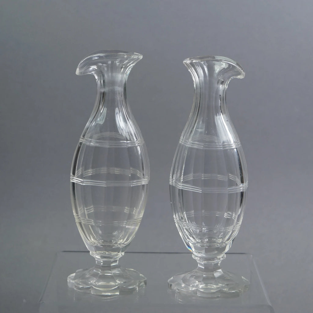 18th Century Miniature Pair Cut Glass Vases Georgian Circa 1780