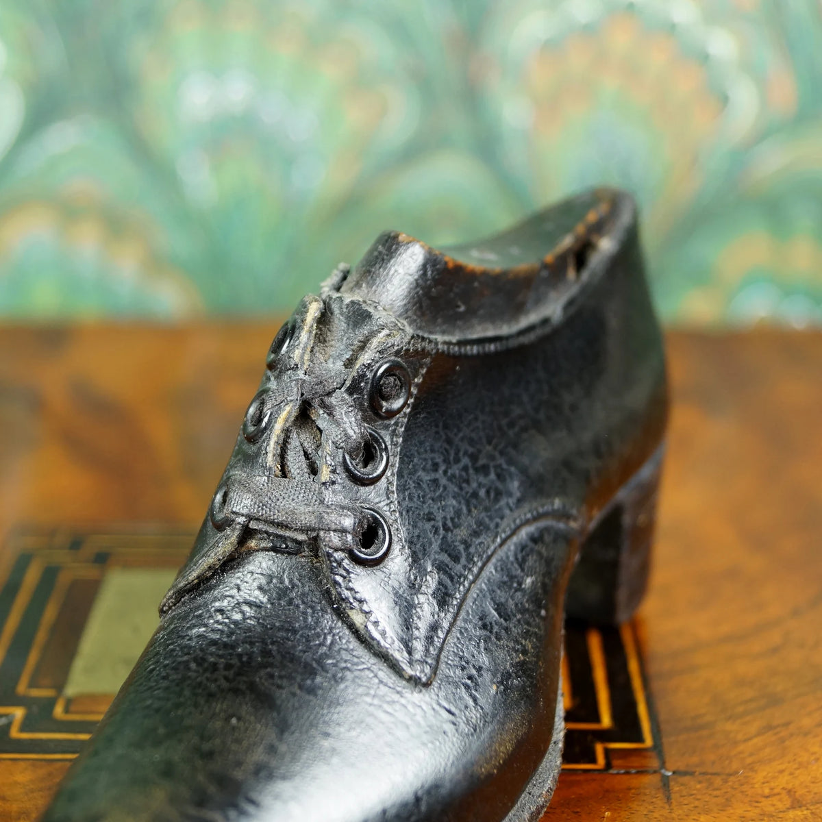 RARE English 19th Century Miniature Shoe and Last Apprentice Cordwainer Item Circa 1855