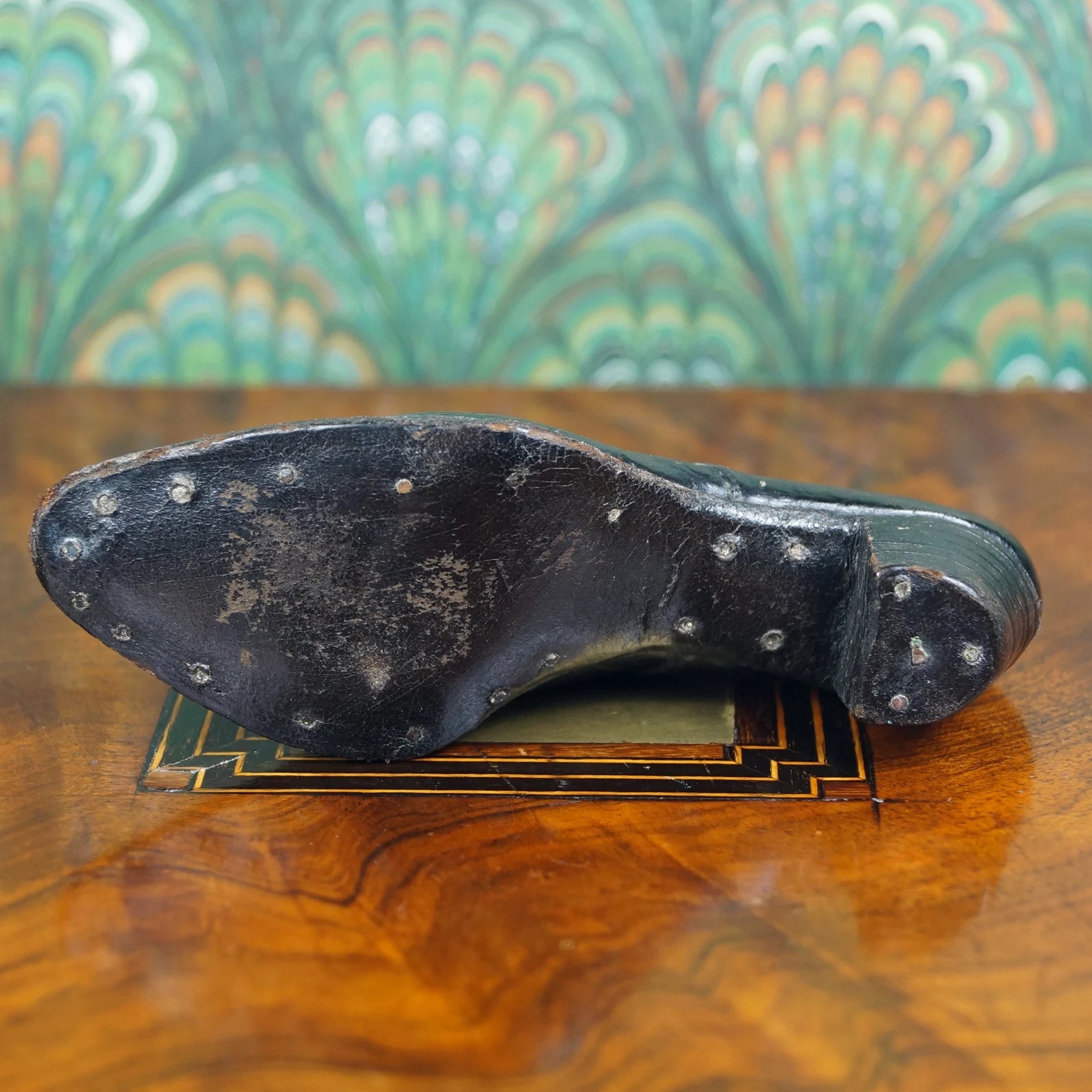 RARE English 19th Century Miniature Shoe and Last Apprentice Cordwainer Item Circa 1855