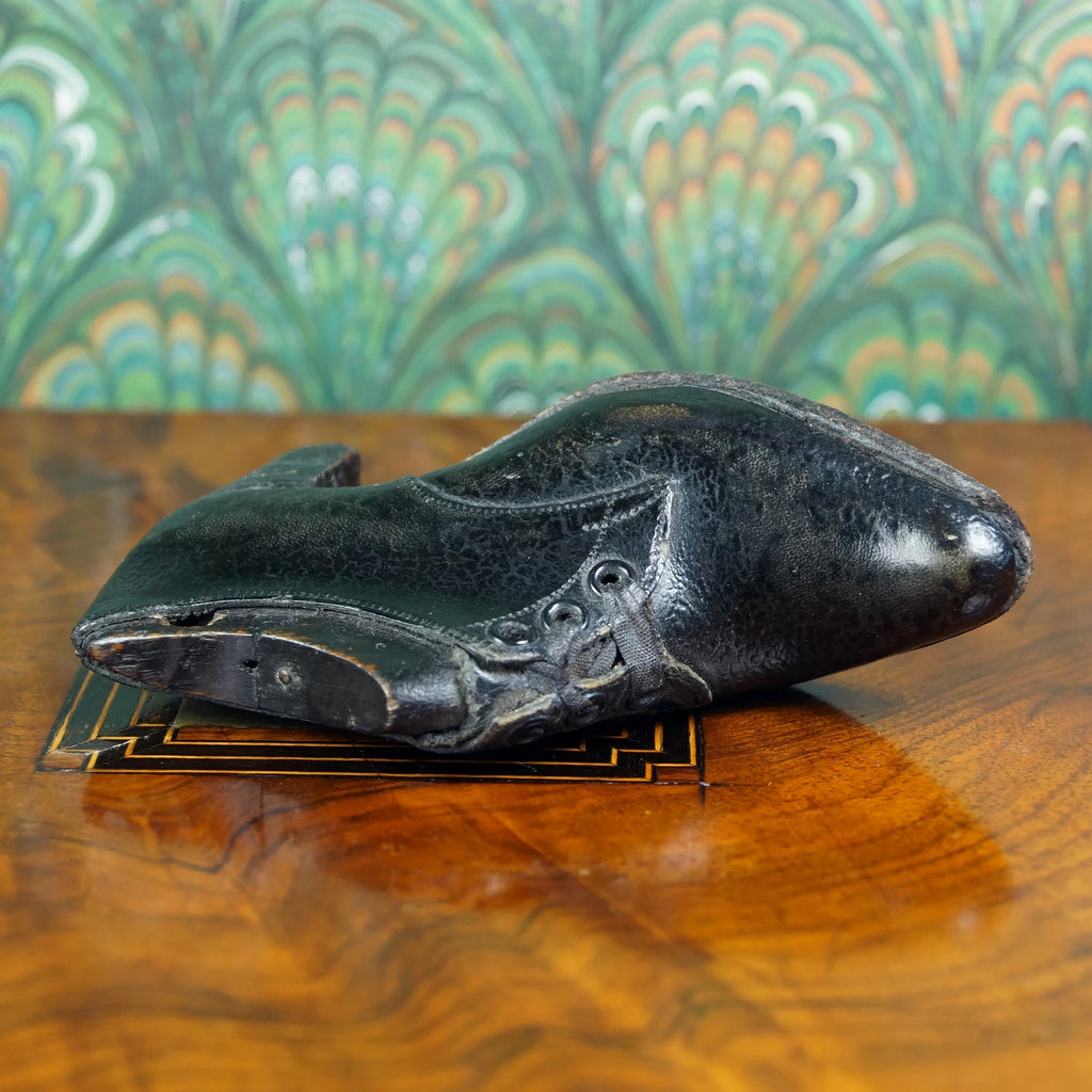RARE English 19th Century Miniature Shoe and Last Apprentice Cordwainer Item Circa 1855