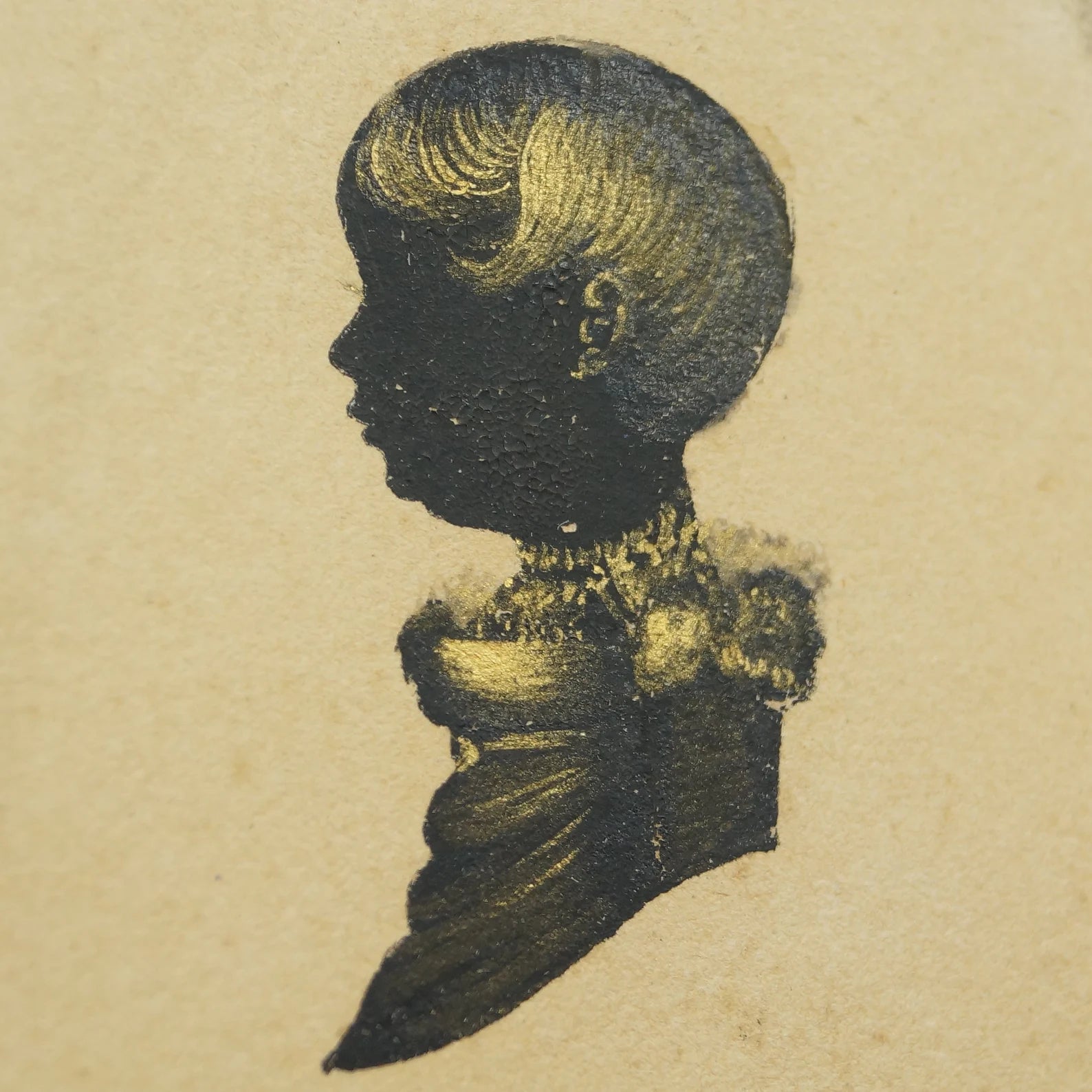 Antique 19th Century Child Portrait Silhouette Physiognotrace Victorian Frame Circa 1800