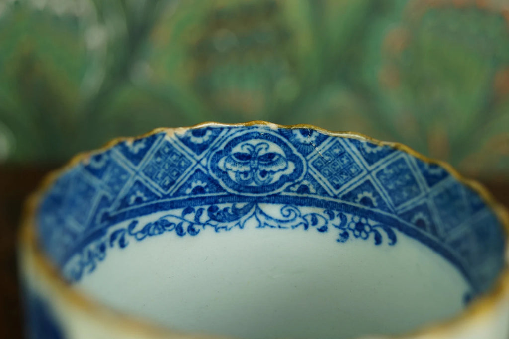 Coffee Cup Blue and White Transferware Pearlware English With Provenance Circa 1810 AF