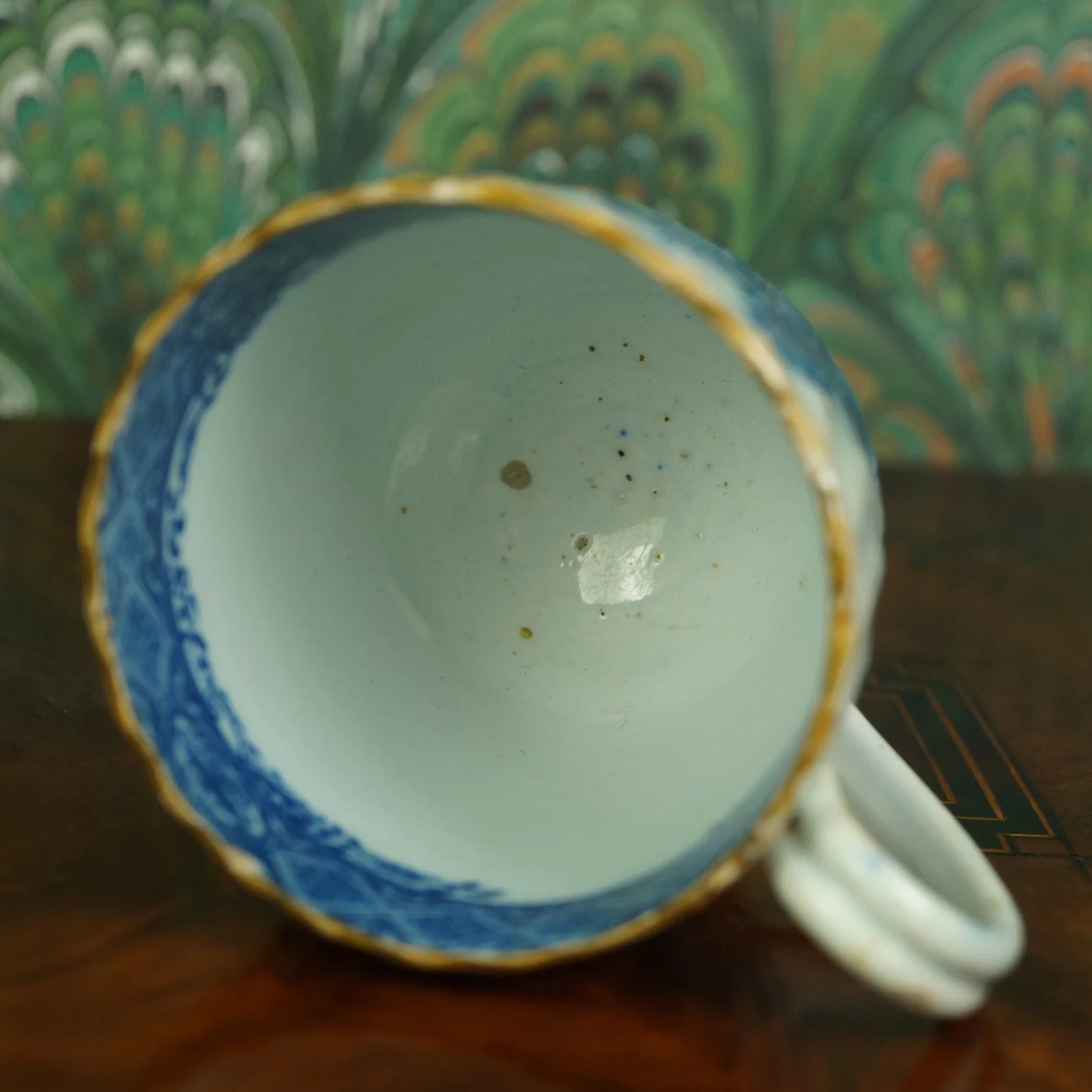 Coffee Cup Blue and White Transferware Pearlware English With Provenance Circa 1810 AF