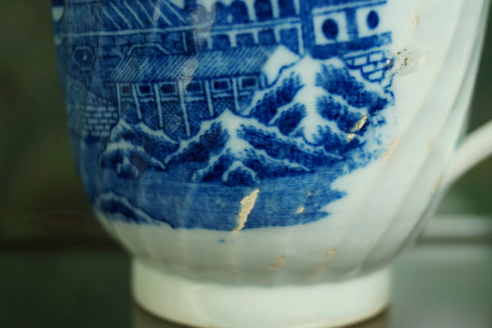 Coffee Cup Blue and White Transferware Pearlware English With Provenance Circa 1810 AF