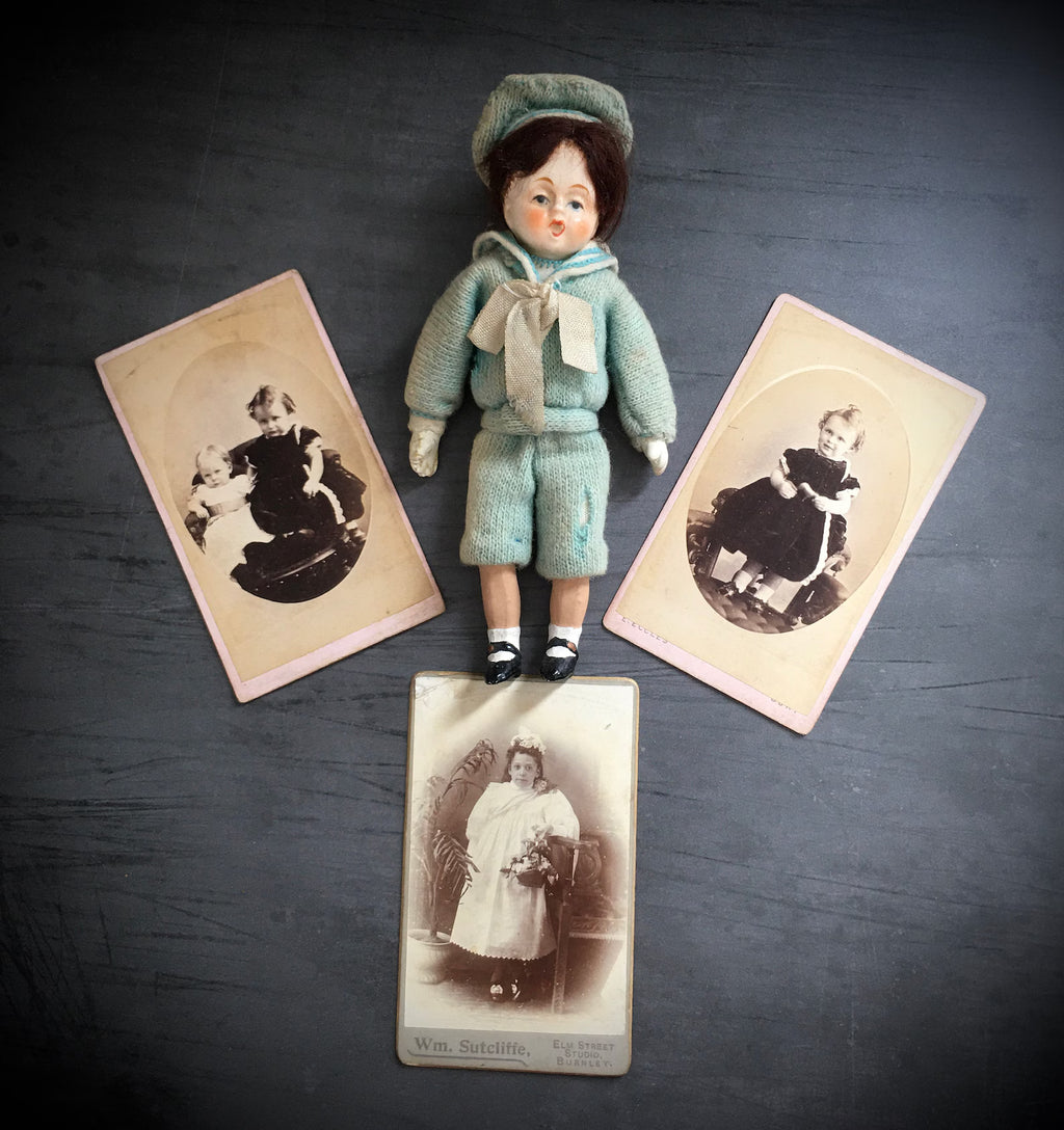 Vintage Original 1920s Miniature Composition Sailor Doll Hummel Goebel Lenci Style