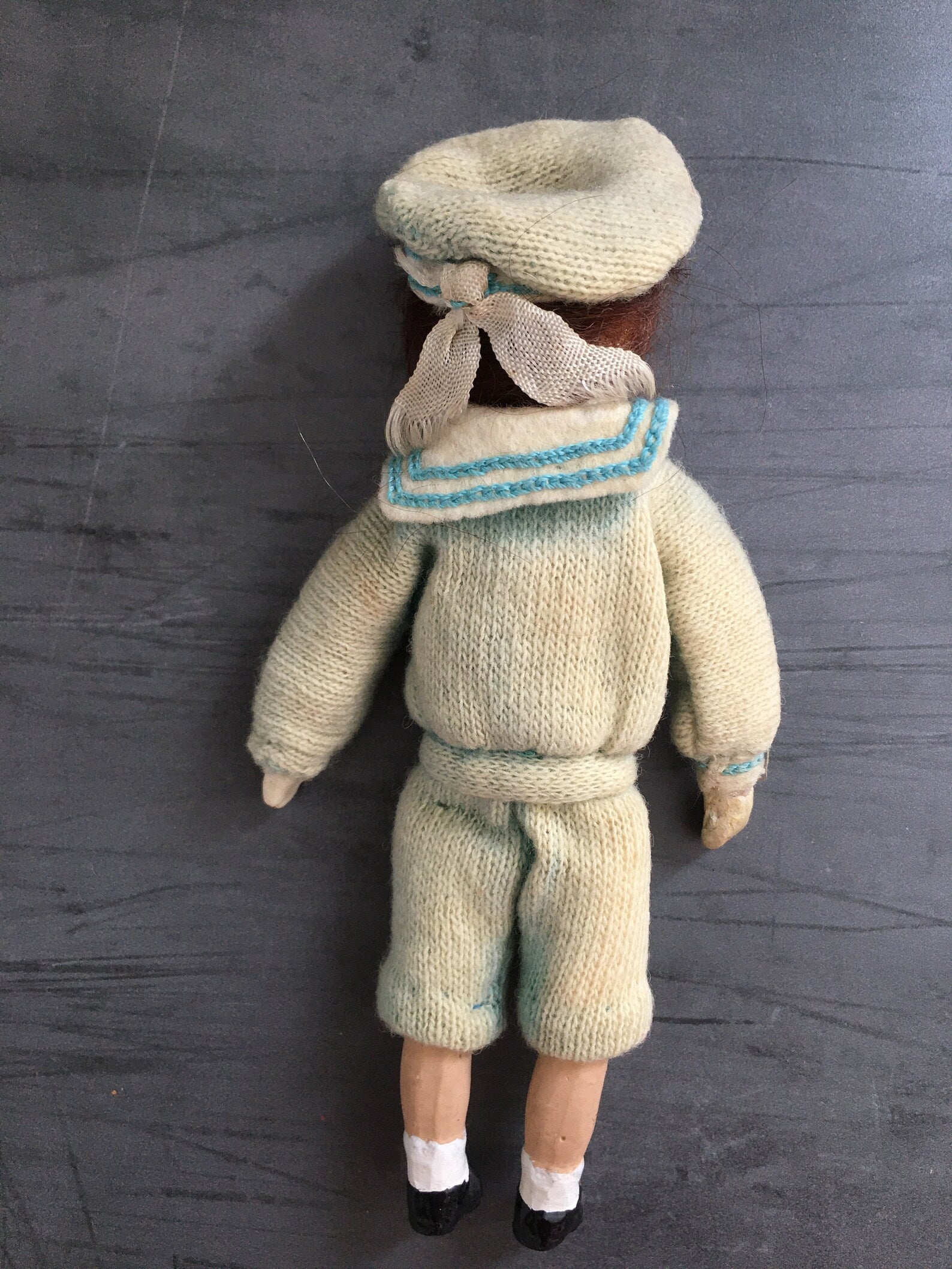 Vintage Original 1920s Miniature Composition Sailor Doll Hummel Goebel Lenci Style