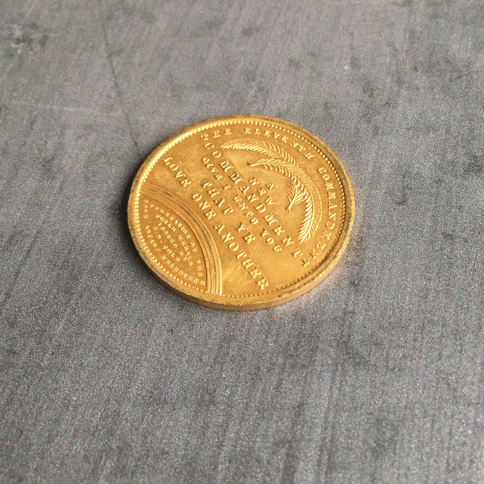 Antique Australian Gilt Bronze Medal E W Cole Circa 1885