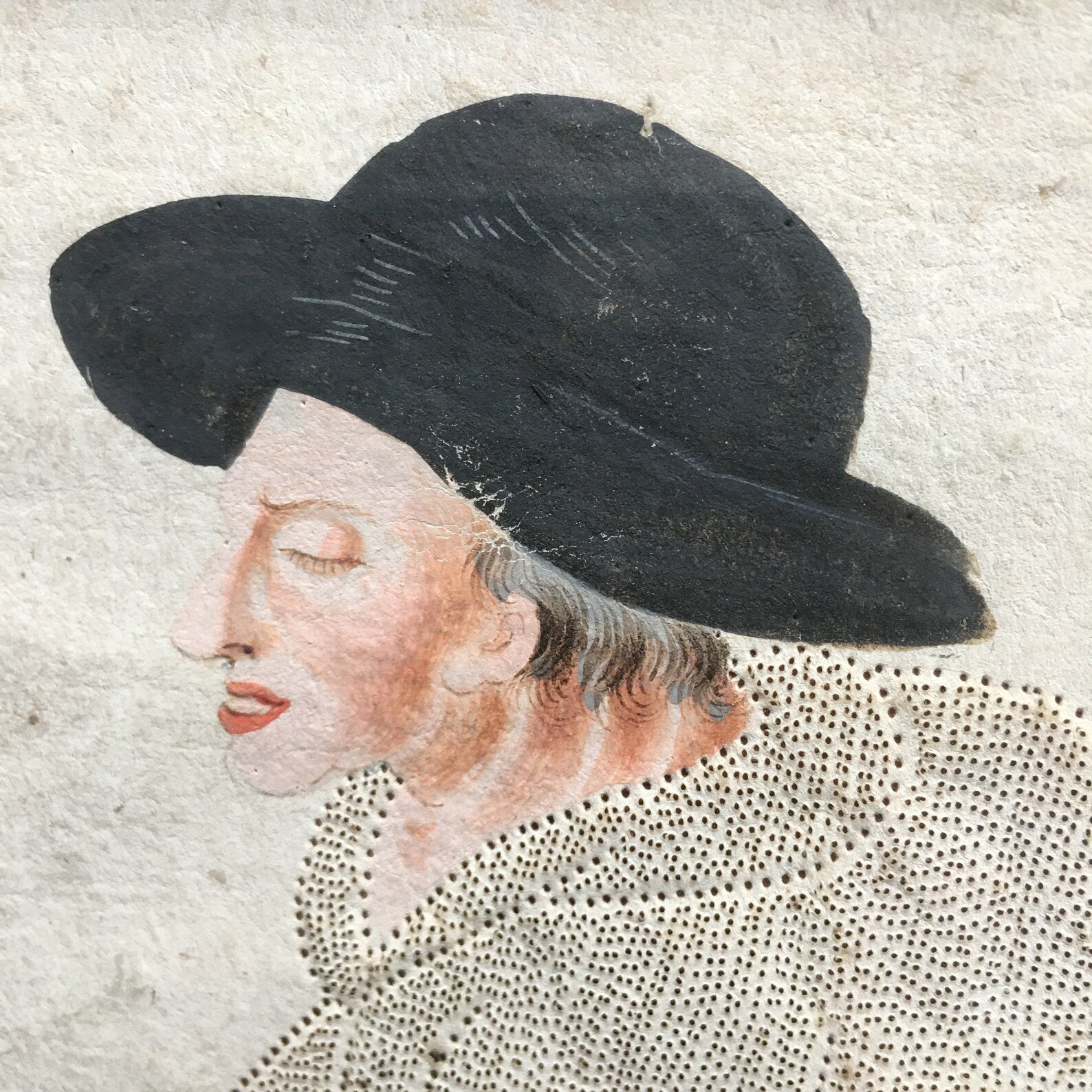18th Century Pin Prick Picture Folk Art Painting C 1790