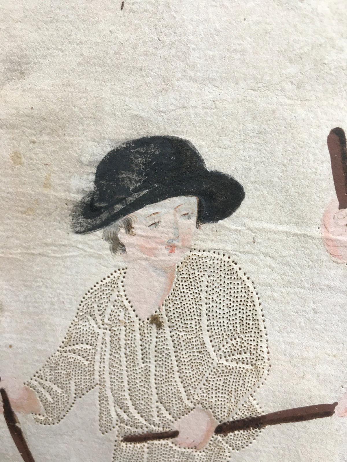 18th Century Pin Prick Picture Folk Art Painting C 1790