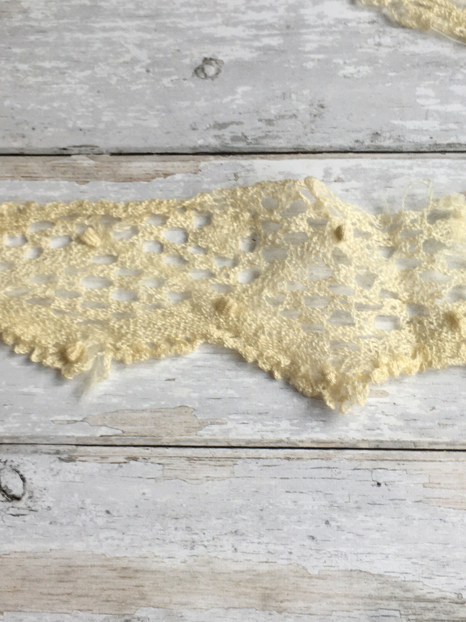 Antique Yak Wool Bobbin Lace Flounce 8 Ft 1 Circa 1870 AF