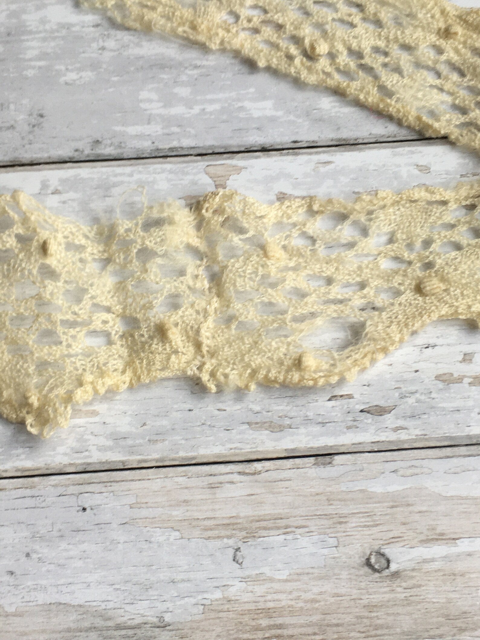 Antique Yak Wool Bobbin Lace Flounce 8 Ft 1 Circa 1870 AF