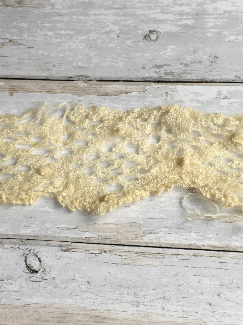 Antique Yak Wool Bobbin Lace Flounce 8 Ft 1 Circa 1870 AF