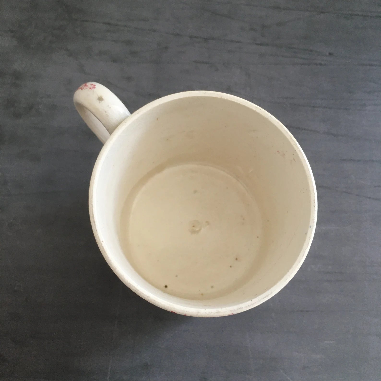Antique Child's Mug Temperance Movement ‘Firm As An Oak’ Red Transfer Ware C 1835