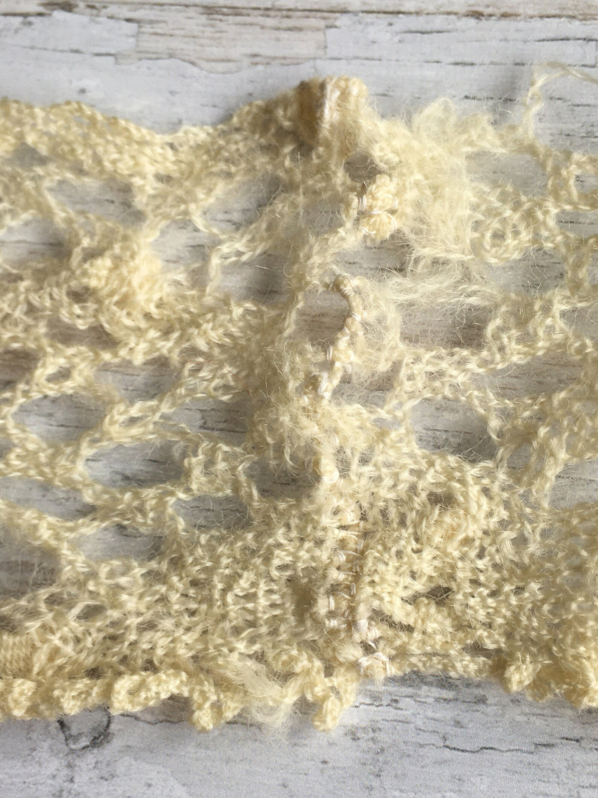 Antique Yak Wool Bobbin Lace Flounce 8 Ft 1 Circa 1870 AF