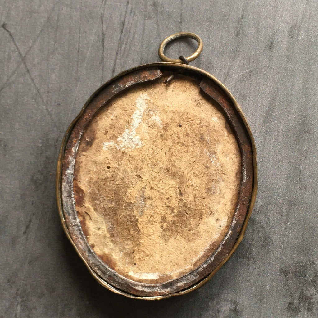 Antique Georgian Silhouette on Silk 1795 Dollhouse Miniature