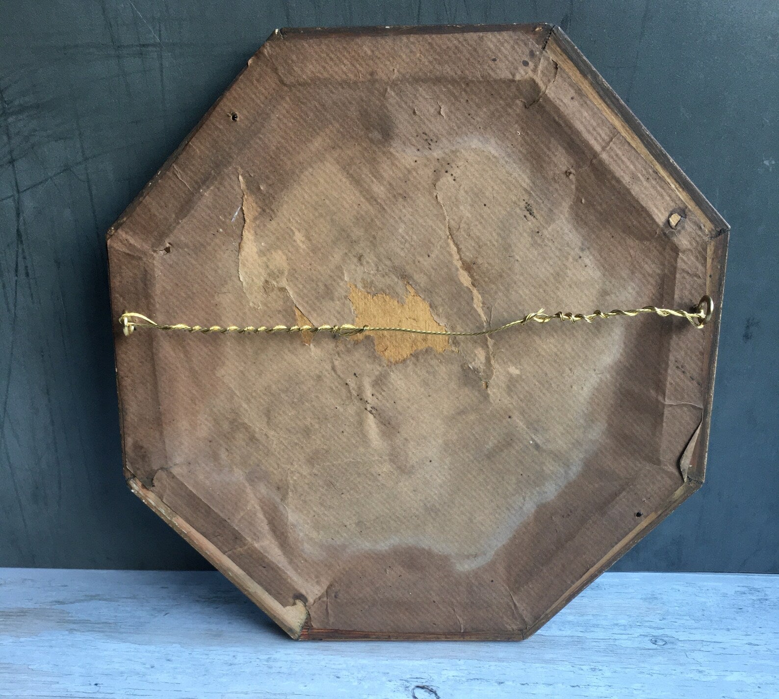 Antique 19th Century Portrait Painting Of A Lady Red Shawl Octagonal Frame Circa 1840s