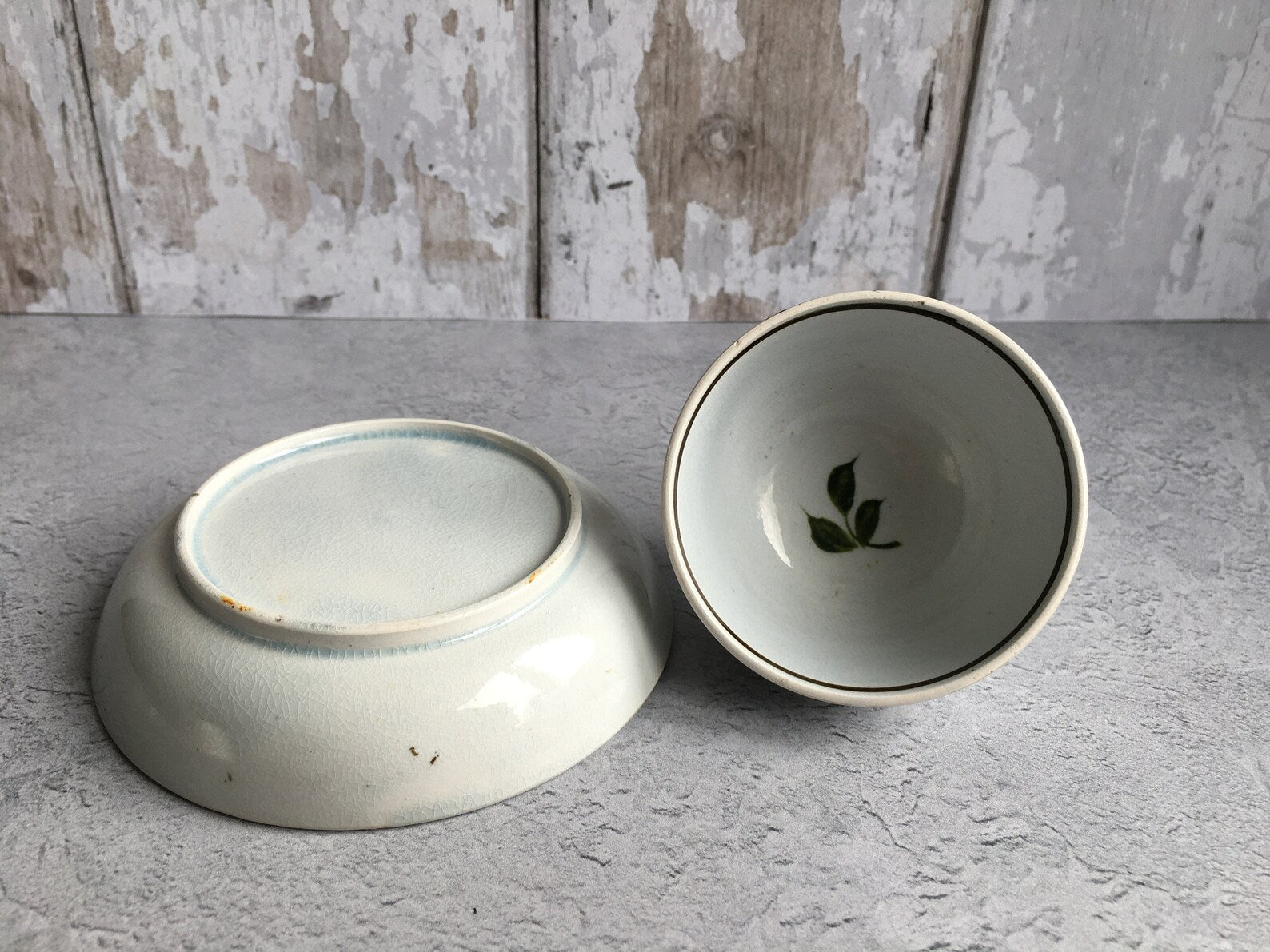 1790 Pratt Ware Child's Tea Bowl & Saucer Naive Pearlware Miniature